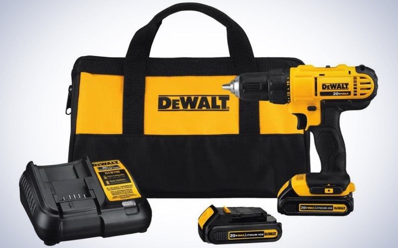 DEWALT's 20V Max Cordless Drill Driver Kit on a plain white background.